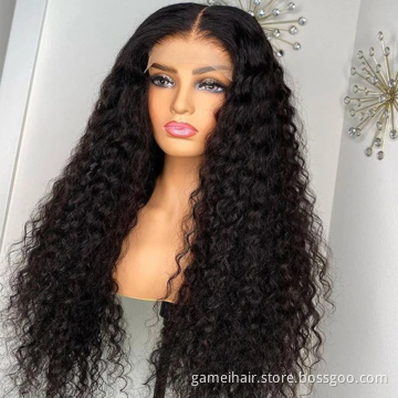 Wholesale Deep Wave Hd Full Lace Front Wig Baby Hair.   Cheap Raw Brazilian Virgin Human Hair Glueless Lace Frontal Closure Wig